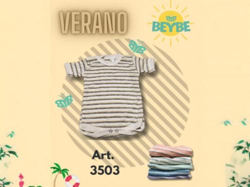 Body Beybe Rayado Manga Corta T.(1-2-3) Art.3503 Pack X 12