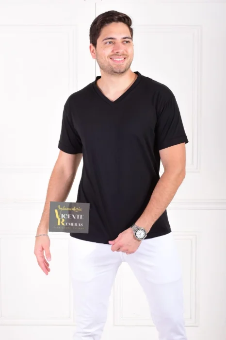 Remeras Lisas Cuello V