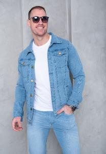 Campera de Hombre Elastizado (celeste)