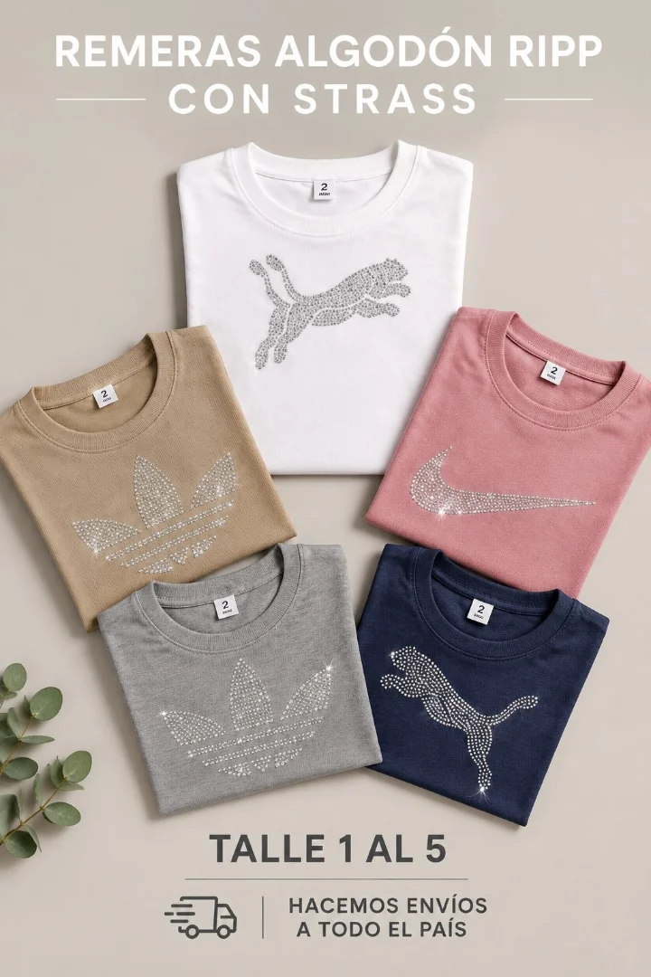 Remeras con Strass de Dama - Imagen 2