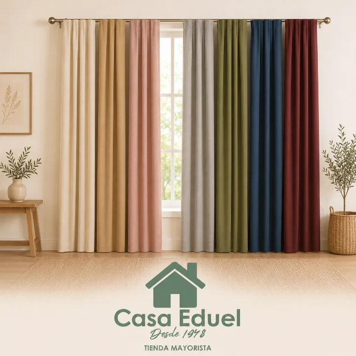 Cortina Ambiente Black Out Textil 2 Paños 1.40x2.20mts