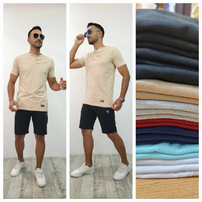 Remera Botón de Algodón Peinado Premiun