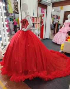 Vestido  Princesa con Cola  Largo 1 Pieza - Miniatura 3