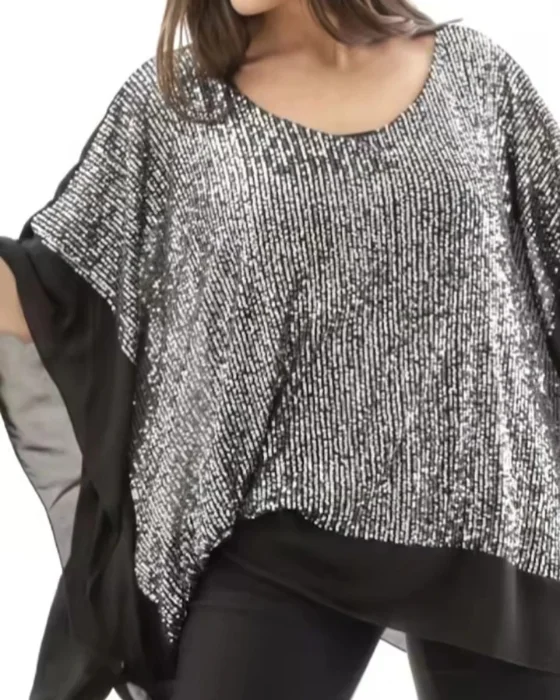 Blusa de Gasa con Lentejuela