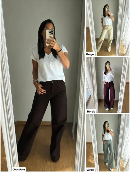 Pantalón Wide de Gabardina
