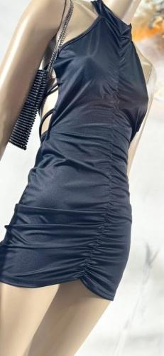 Vestido con Frunce de Microfibra