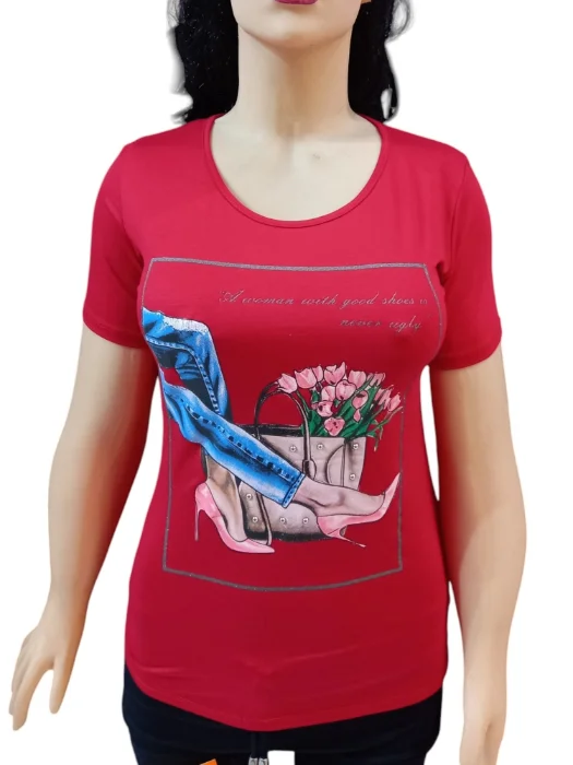 Remera con Estampa y Brillo 4-5-6--7