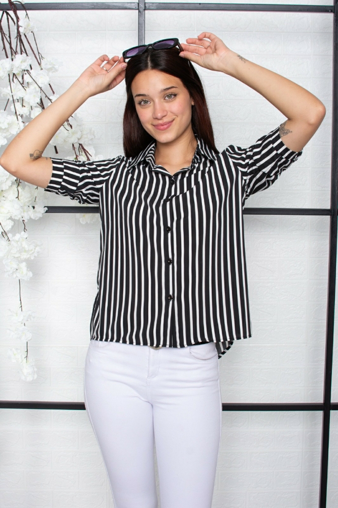 Camisa Clásica Rayada 3/4 Fibrana Poplin - Imagen 4