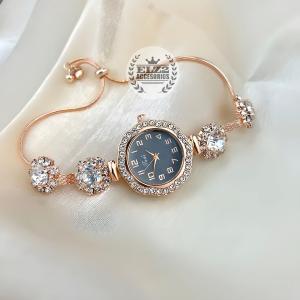 Reloj Pulsera Redondo con Brillos