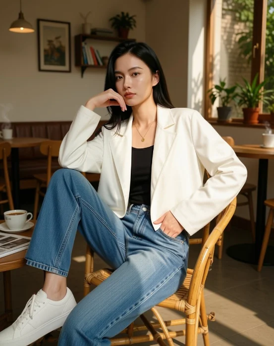 Blazer Corto Engomado de Mujer
