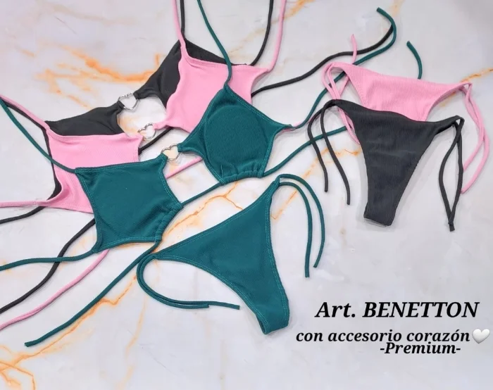 Bikini Art Beneton C/accesorio Corazón Premium