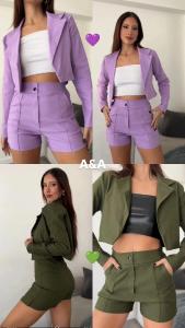 Conjunto Blazer Corto + Short Sastrero