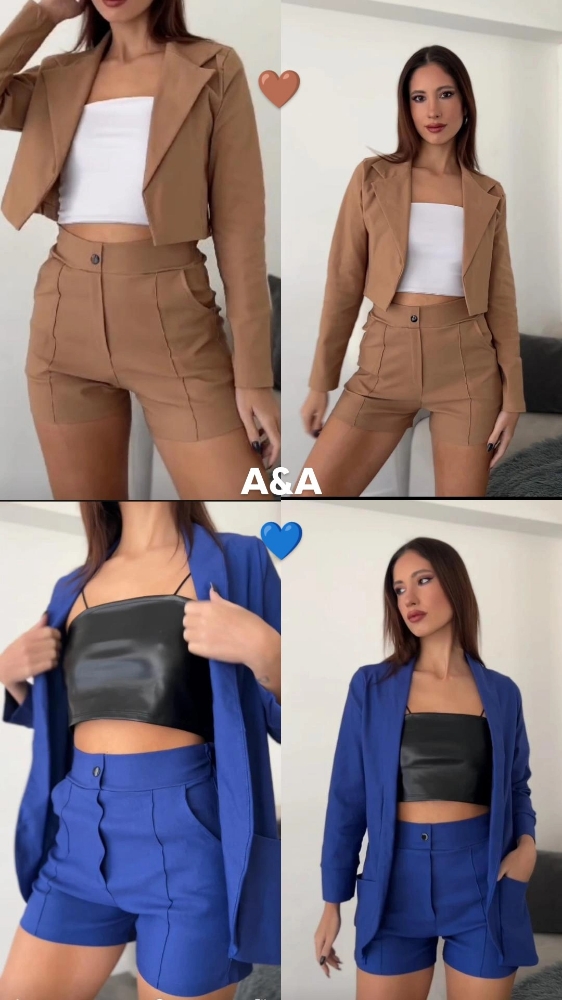 Conjunto Blazer Corto + Short Sastrero - Imagen 3