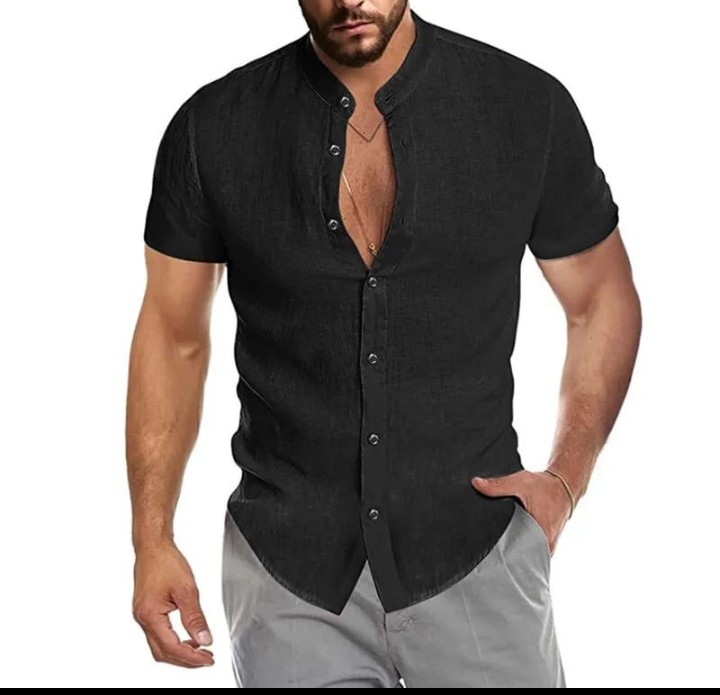 Camisa de Lino  Cuello Mao - Imagen 2