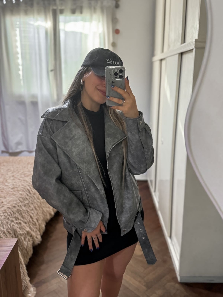 Campera Over Croco Cuero Yd - Imagen 2
