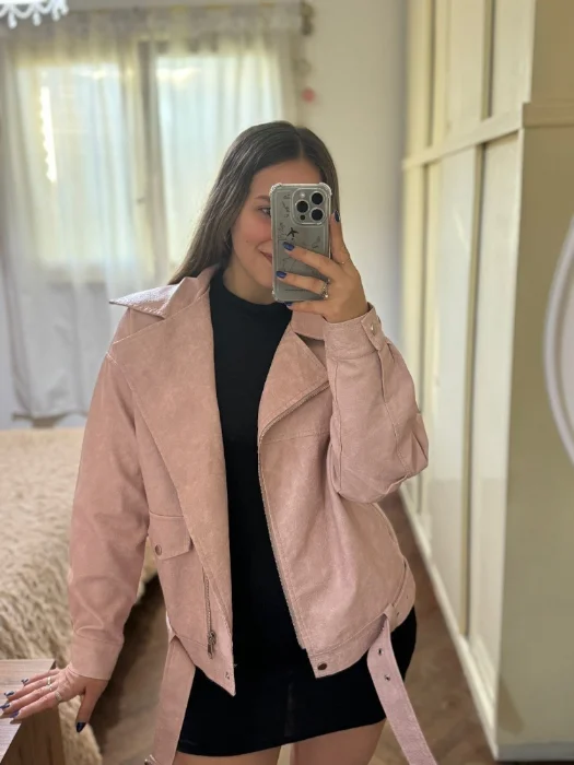 Campera Over Croco Cuero Yd