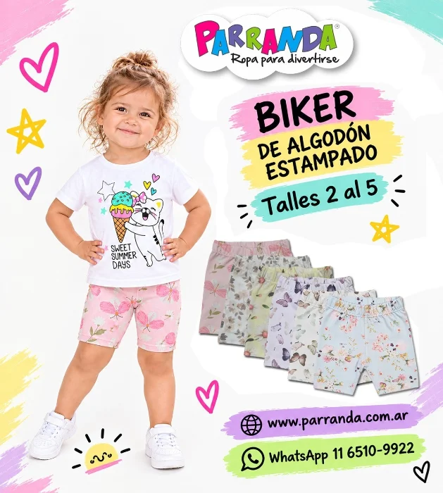 Bikers de Bebé de Algodón Estampado
