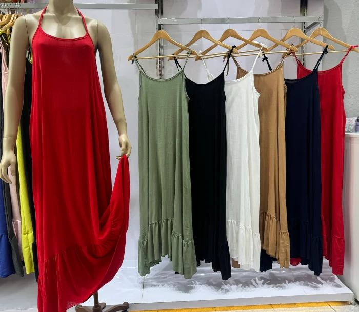 Vestidos Lino Elastizado Lisos 2 al 6