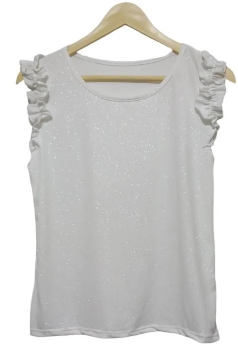 Musculosa de Lurex con Volado