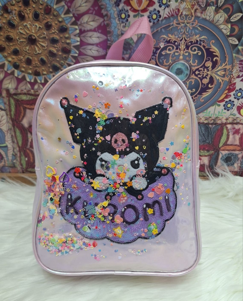 Mochilas de Nenas de Cuero Pu de Personajes con Glitter - Imagen 2
