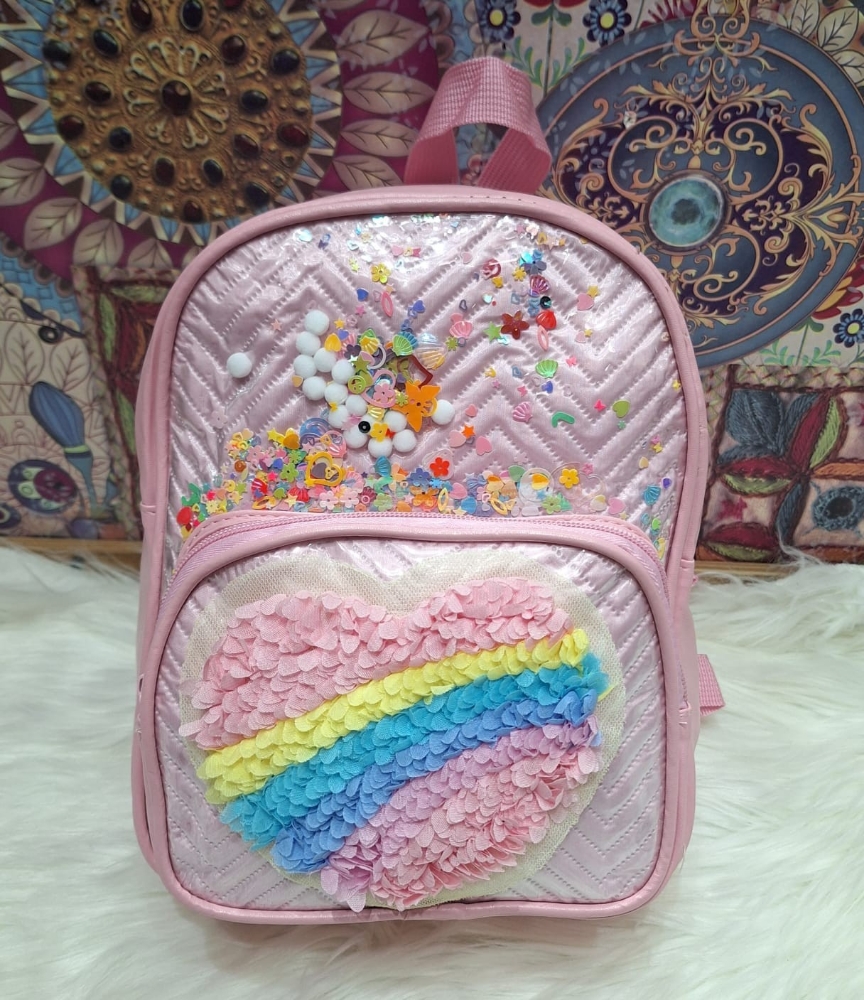 Mochilas de Nenas de Cuero Pu de Personajes con Glitter - Imagen 2