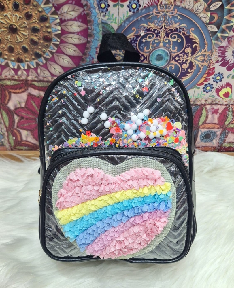 Mochilas de Nenas de Cuero Pu de Personajes con Glitter - Imagen 3