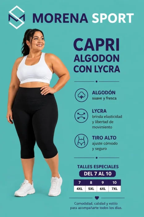 Capri de Algodón Talles Especiales