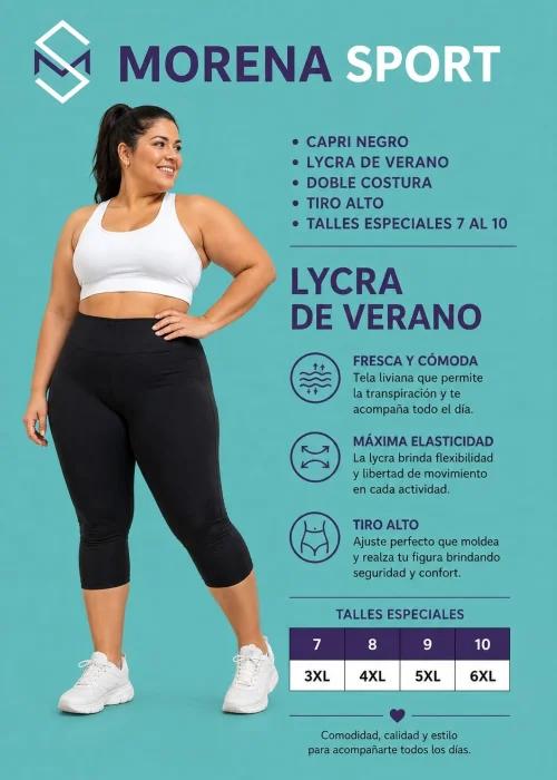 Capri de Lycra Talles Especiales