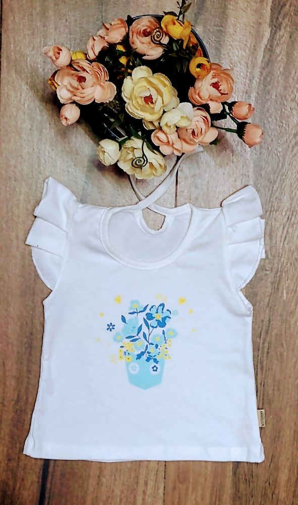 Remera Beba en Algodón con Volado Talle 1 al 5 - Imagen 2