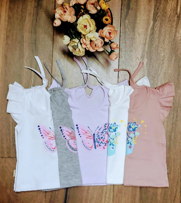 Remera Beba en Algodón con Volado Talle 1 al 5
