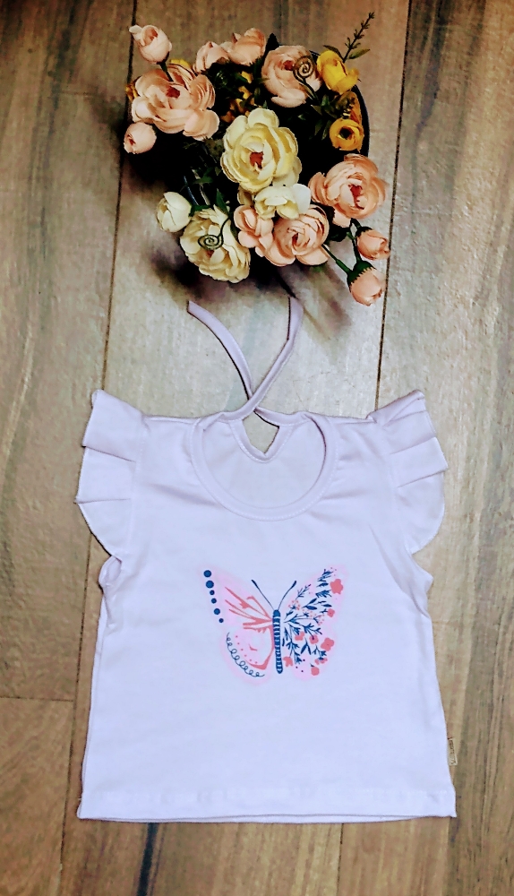 Remera Beba en Algodón con Volado Talle 1 al 5 - Imagen 3