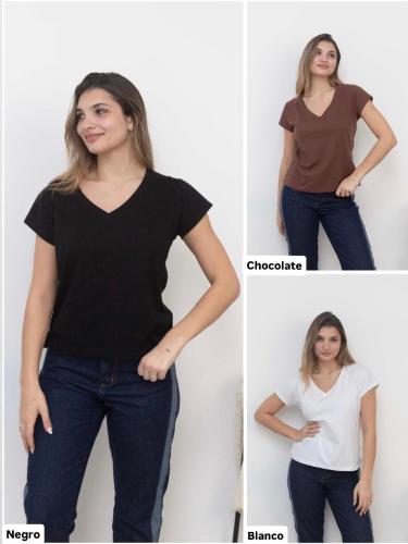 Remera Mica Escote V