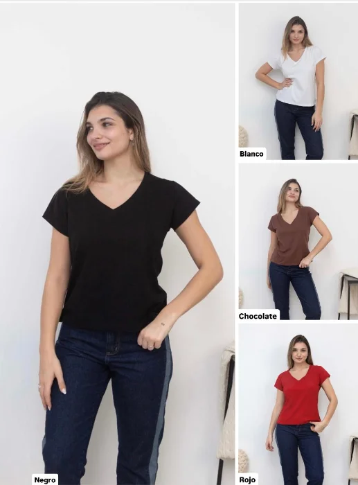 Remera Mica Escote V