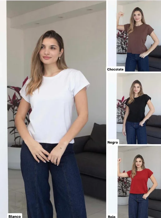 Remera Mica Escote Redondo