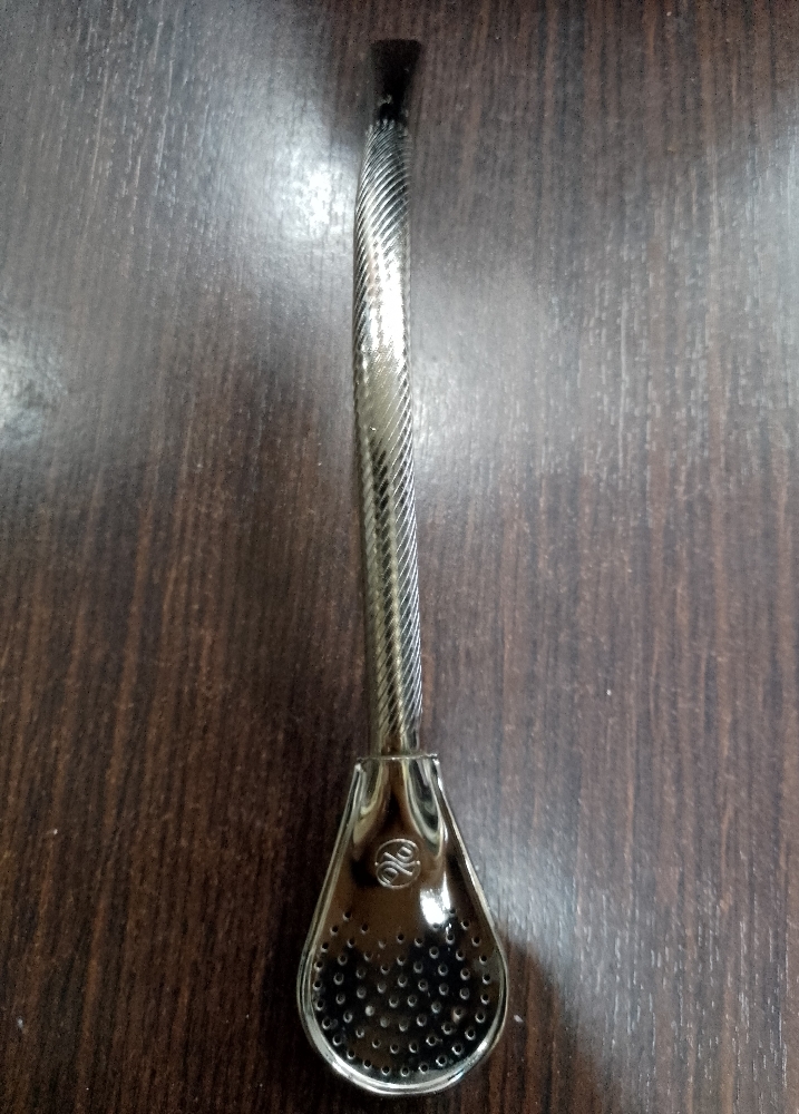 Bombilla Pico de Loro 17cm  Bronce Niquel Cincelada - Imagen 2
