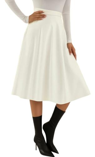 Pollera Falda Ecocuero Larga Corte Evase - Miniatura 3