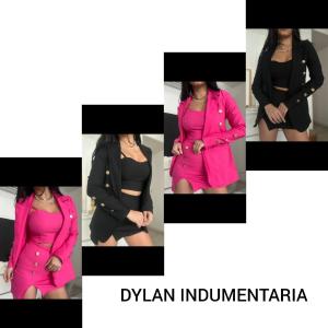 Conjunto 3 Piezas Pollera + Top + Blazer con Botones de Bengalina Talles del 2 al 6