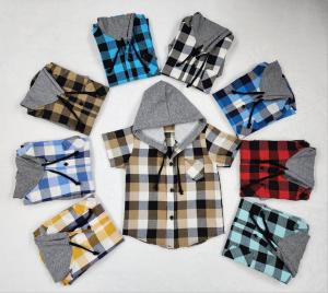 Camisas Cuadrillé de Bebé con Capucha y Bolsillo - Miniatura 3