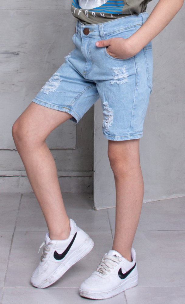 Bermudas Mom Niño Celeste Claro - Imagen 2