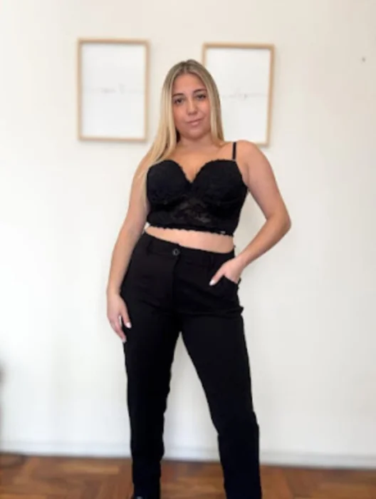 Pantalón Creep Cierre y Botón Talles Especiales