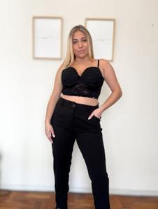 Pantalón Creep Cierre y Botón Talles Especiales