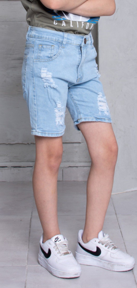Bermudas Mom Niños Caleste Claro - Imagen 2