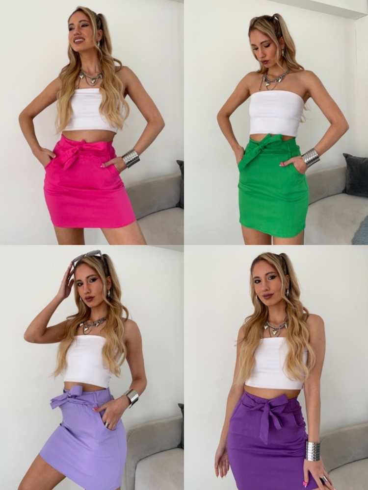 Promo! Polleras C/lazo (bengalina Lisa) - Imagen 2