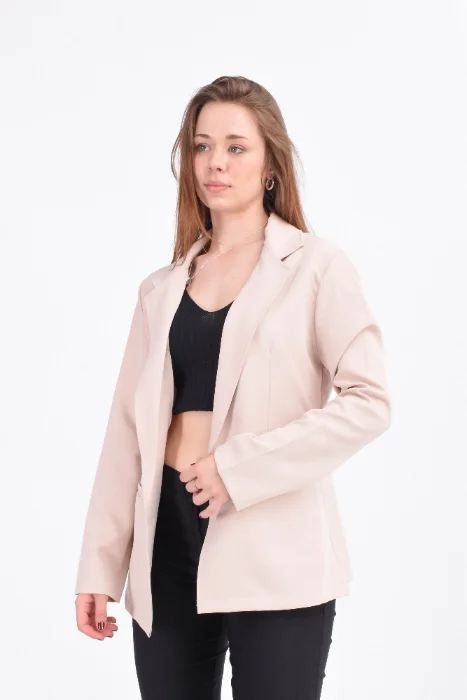 Bleizer  Largo de Crep Sastrero con 1 Boton