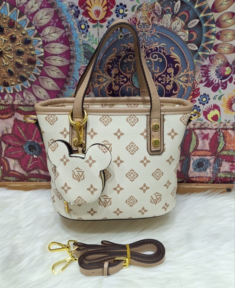 Cartera Estampada de Cuero Pu Incluye Llavero de Mini Trae Tira Desmontable - Imagen 2