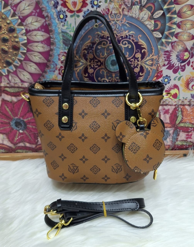 Cartera Estampada de Cuero Pu Incluye Llavero de Mini Trae Tira Desmontable - Imagen 3