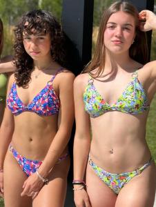 Bikini Triángulo Estampado Taza Desmontable