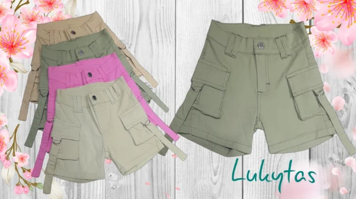 Nuevo - Ingreso ,bermuda Cargo de Gabardina Nena