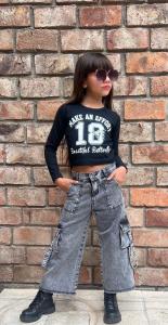 Wid Leg Cargo Nena Gris