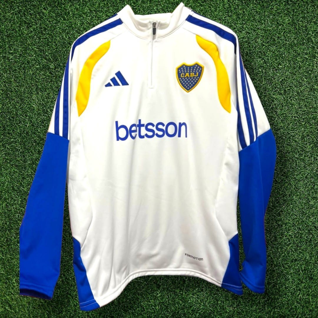 Buzo Boca Medio Cierre Azul Marino/blanco 2026 - Imagen 2